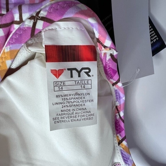 TYR Phoenix Plaid Tankini Top size 14. - Picture 6 of 8